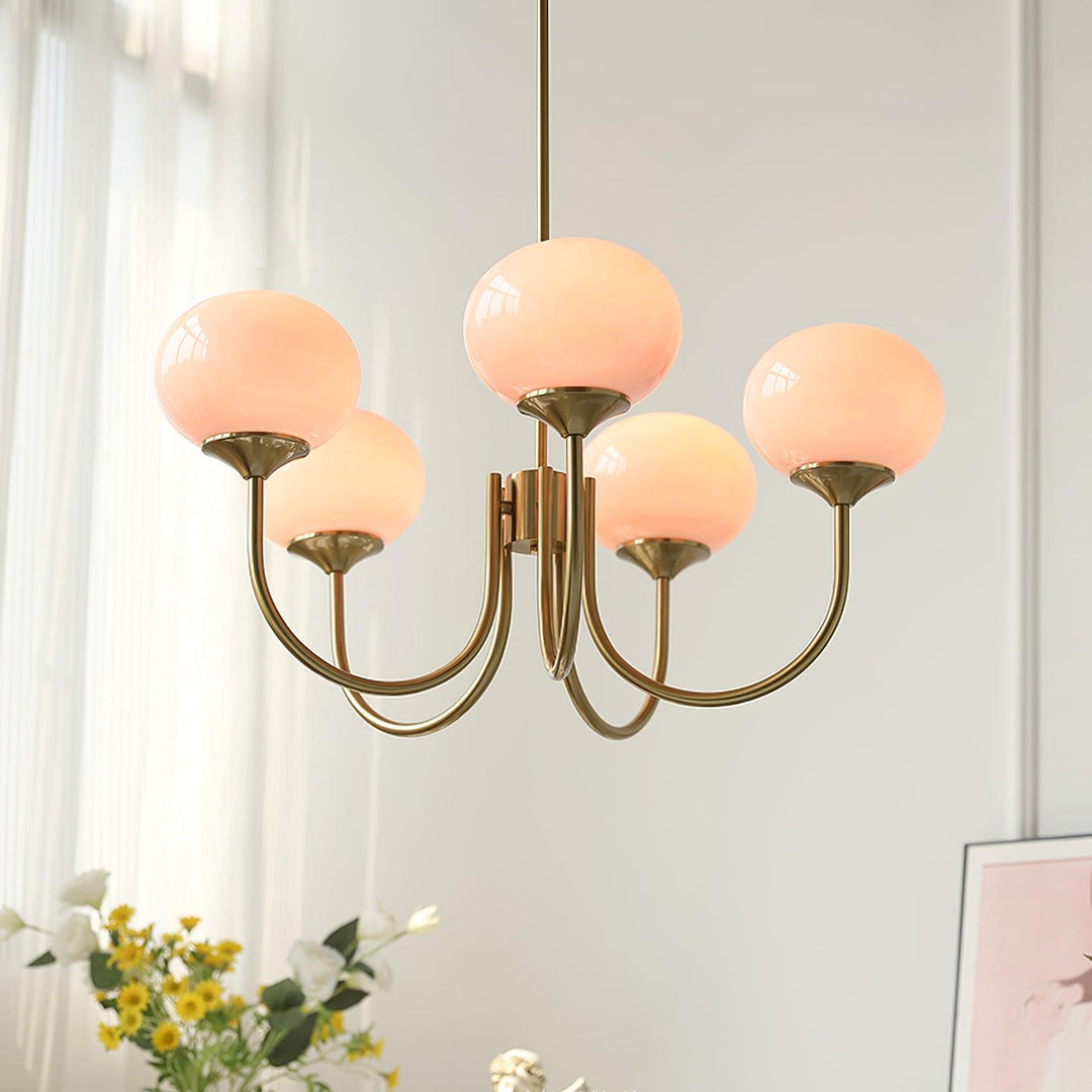 Suspension luminaire LED Marshmallow dimmable, pour salon.