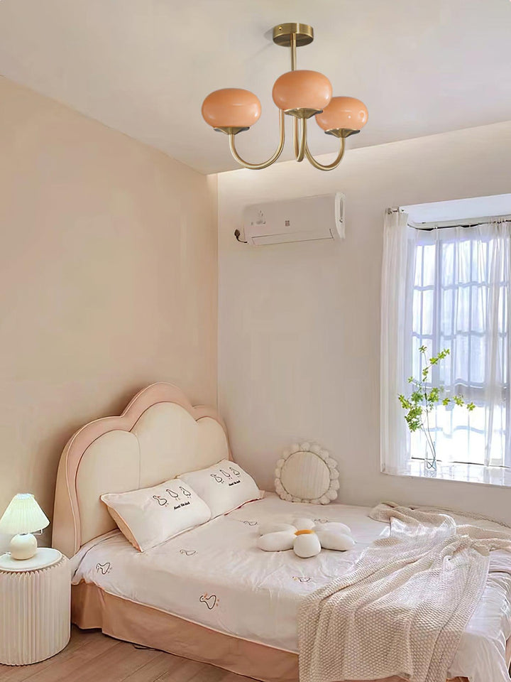 Lustre moderne Marshmallow, éclairage dimmable chambre.
