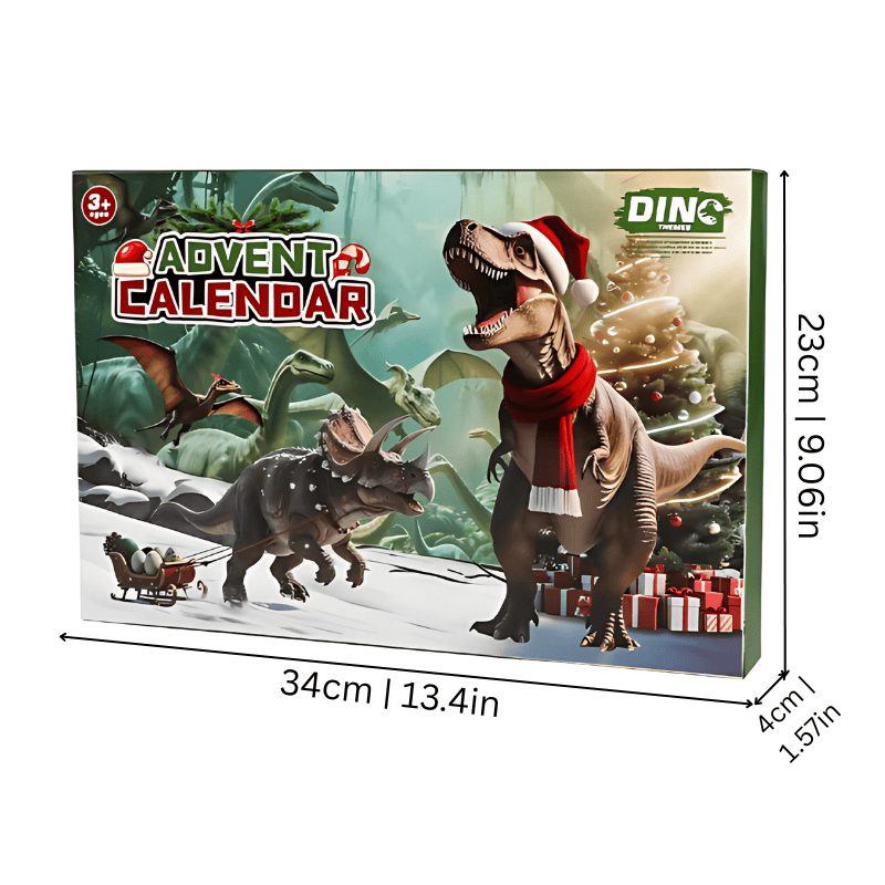 Calendrier de l'Avent dinosaures éducatif avec figurines préhistoriques, cadeau enfant ludique.
