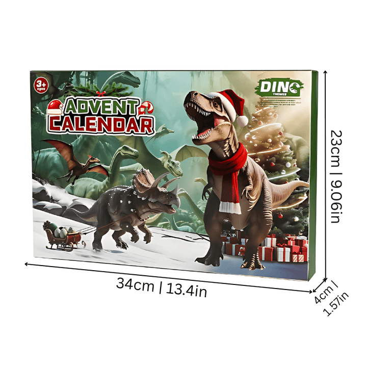 Calendrier de l'Avent dinosaures éducatif avec figurines préhistoriques, cadeau enfant ludique.