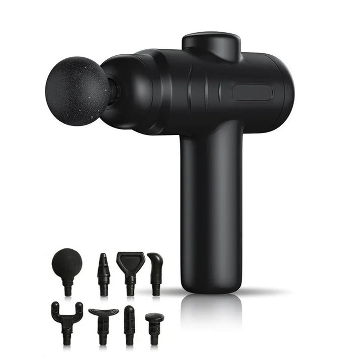 Pistolet de massage musculaire unisexe 5 vitesses. Idéal pour récupération sportive, soulagement des tensions et bien-être.