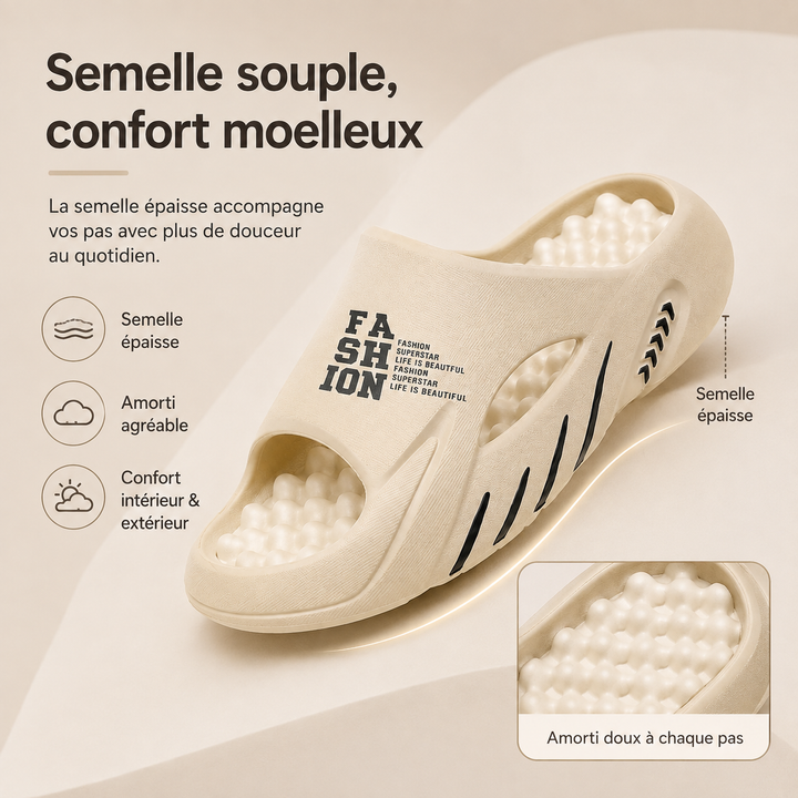 Chausson confort unisexe, orthopédique, soulagement pieds, matière souple pour détente.