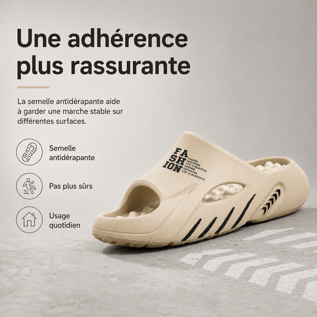 Chaussons de bien-être orthopédiques unisexe, antidérapants, pour détente et soutien.
