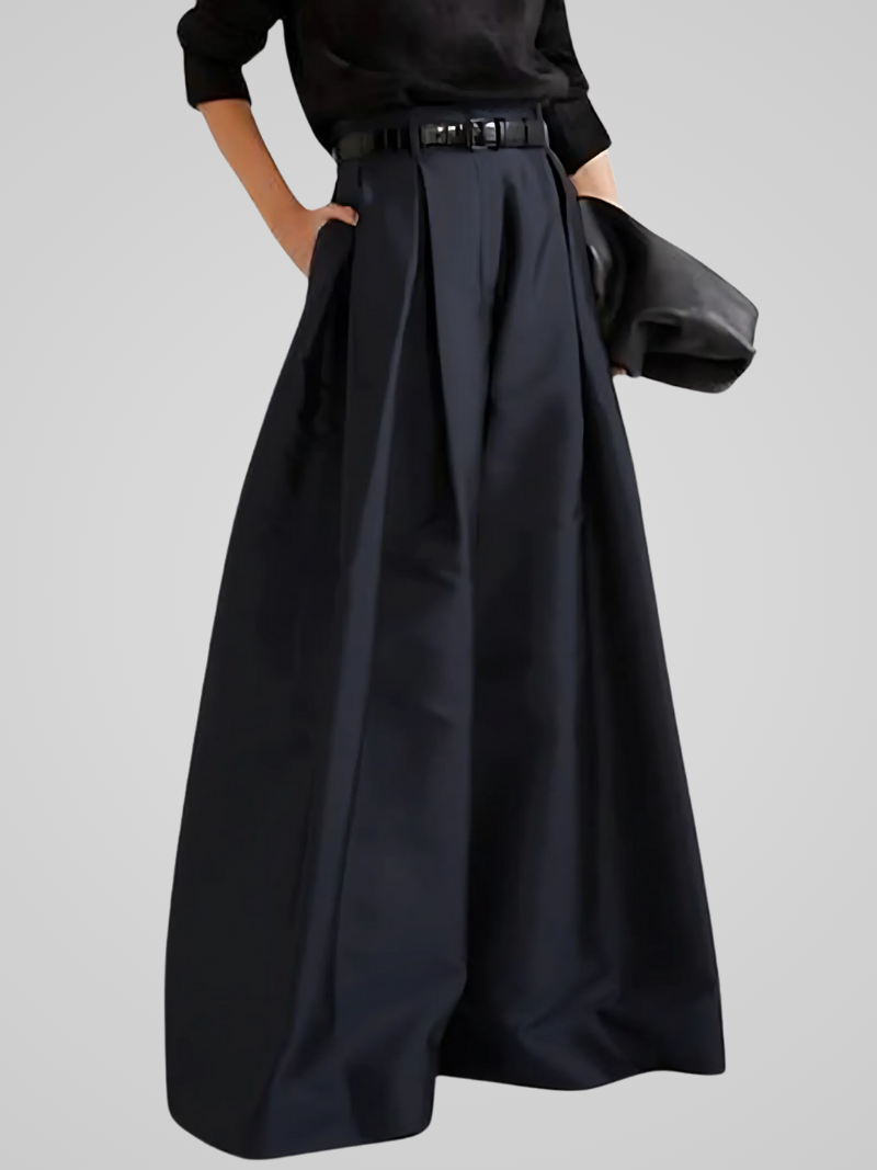 Jupe-pantalon longue femme élégante taille haute, confortable et fluide. Idéale pour la mode automne, look chic et polyvalent.