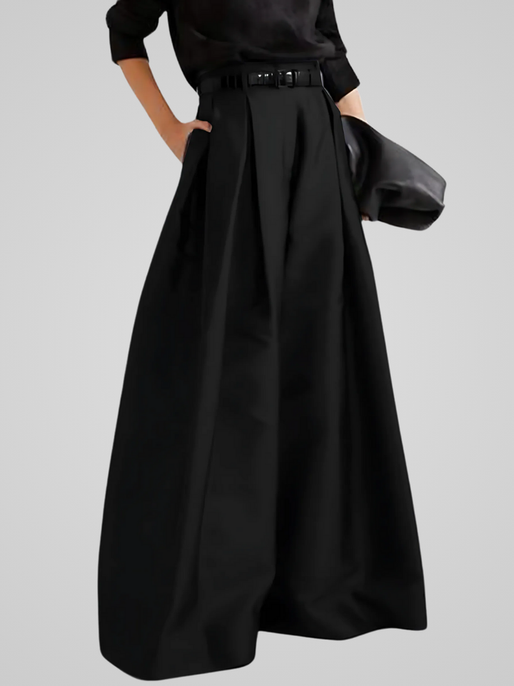 Jupe-pantalon femme chic et polyvalente, taille haute, pantalon large fluide pour tenue élégante ou décontractée automne.