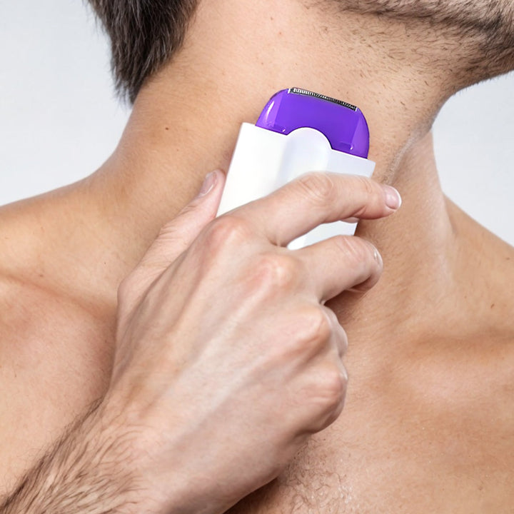Épilateur corps et visage pour hommes. L'épilation sans douleur pour une peau lisse et soignée. Beauté masculine.