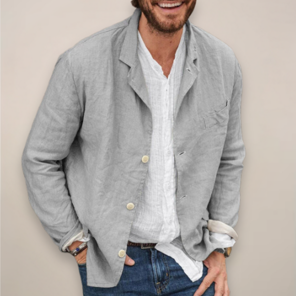 Veste blazer homme estivale, parfaite pour un style chic décontracté, bureau ou loisirs. Confort et élégance masculine.