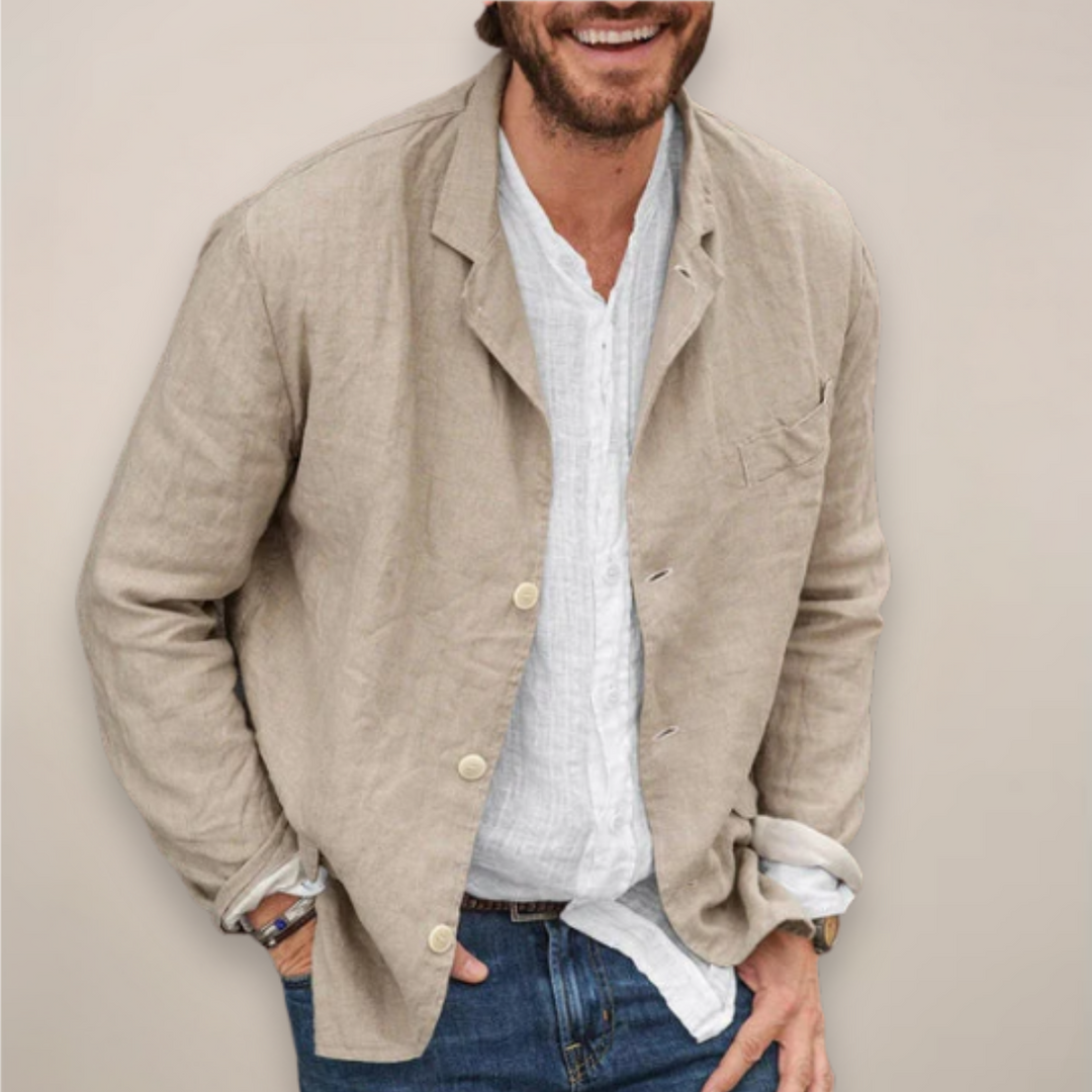 Blazer homme décontracté léger, élégance estivale confortable. Idéal pour un look chic et moderne.