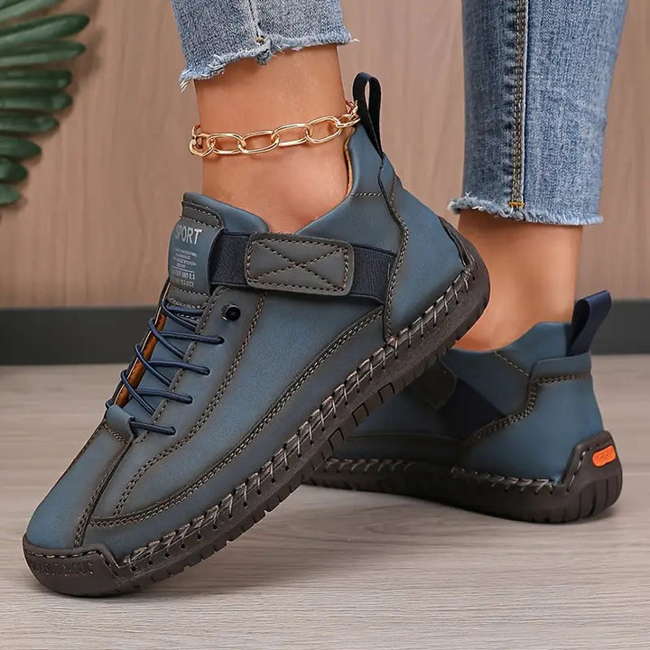 Baskets femmes antidérapantes, soutien plantaire, idéales promenade et adaptées aux pieds sensibles.