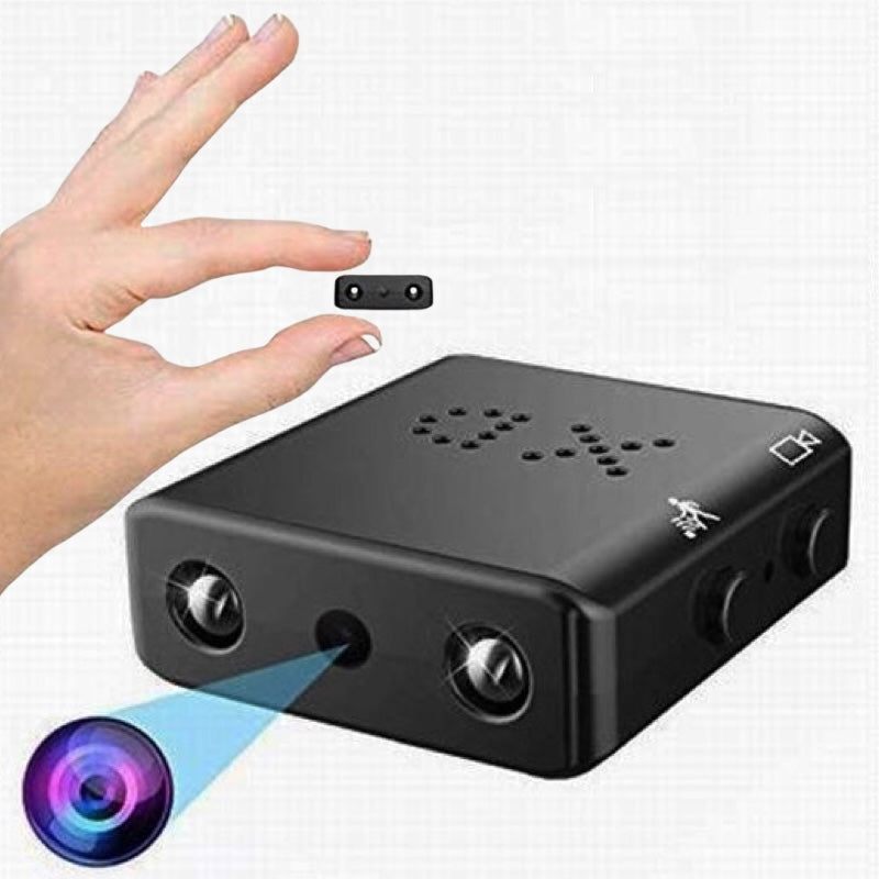 Caméra espion HD discrète pour surveillance intérieure, enregistrement audio et vidéo.