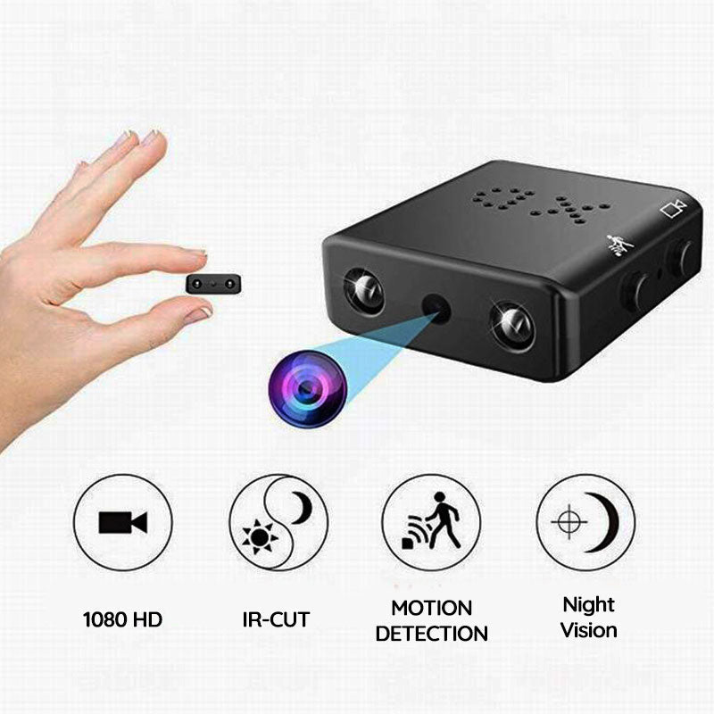 Mini caméra discrète avec enregistrement audio intégré et vidéo HD pour la maison ou le bureau.