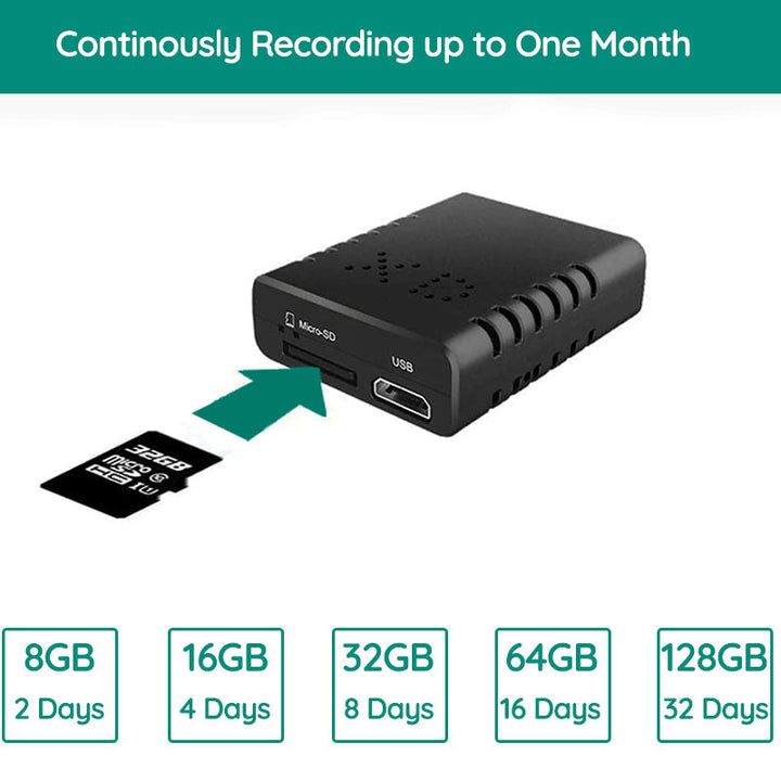 Caméra intérieure HD sans fil avec micro, offrant une surveillance discrète et un accès facile via WiFi.