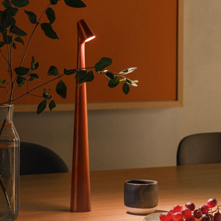 Lampe d'extérieur LED rechargeable, autonomie longue durée, éclairage portable et stylé.