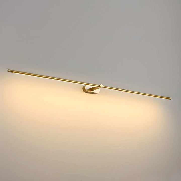 Luminaire mural LED noir pour salle de bain. Design linéaire et minimaliste, lumière chaude et moderne.