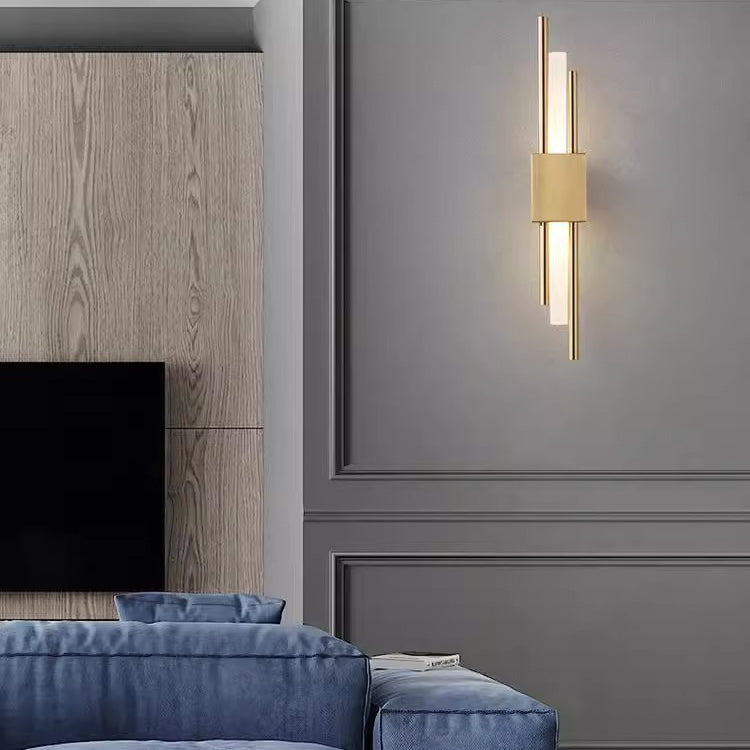 Lampe murale LED cylindre contemporaine. Éclairage intérieur design, parfaite pour ambiance moderne.