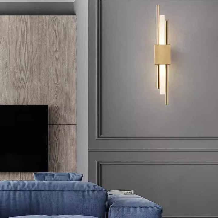 Lampe murale LED cylindre contemporaine. Éclairage intérieur design, parfaite pour ambiance moderne.