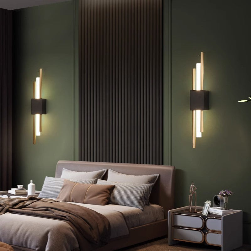 Applique murale LED en fer. Luminaire cylindre moderne pour salon, éclairage design minimaliste.