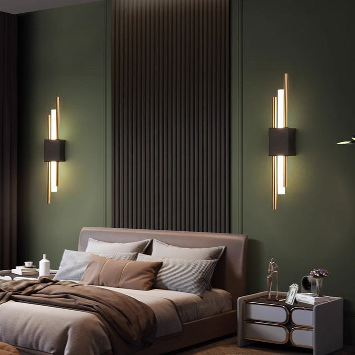Applique murale LED en fer. Luminaire cylindre moderne pour salon, éclairage design minimaliste.