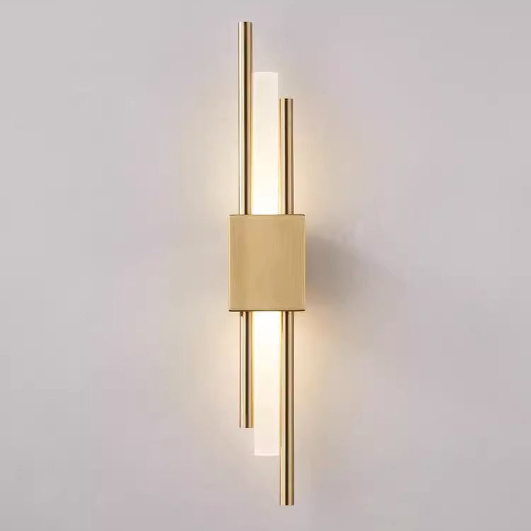 Applique murale LED cylindrique moderne noire pour salon. Éclairage design contemporain et minimaliste.