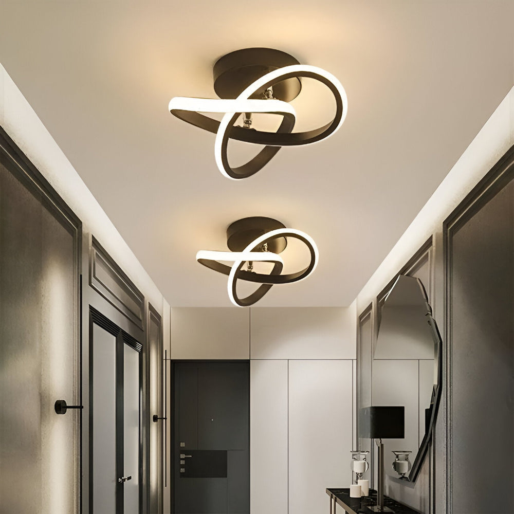 Luminaire LED design, éclairage dimmable abstrait pour chambre moderne.