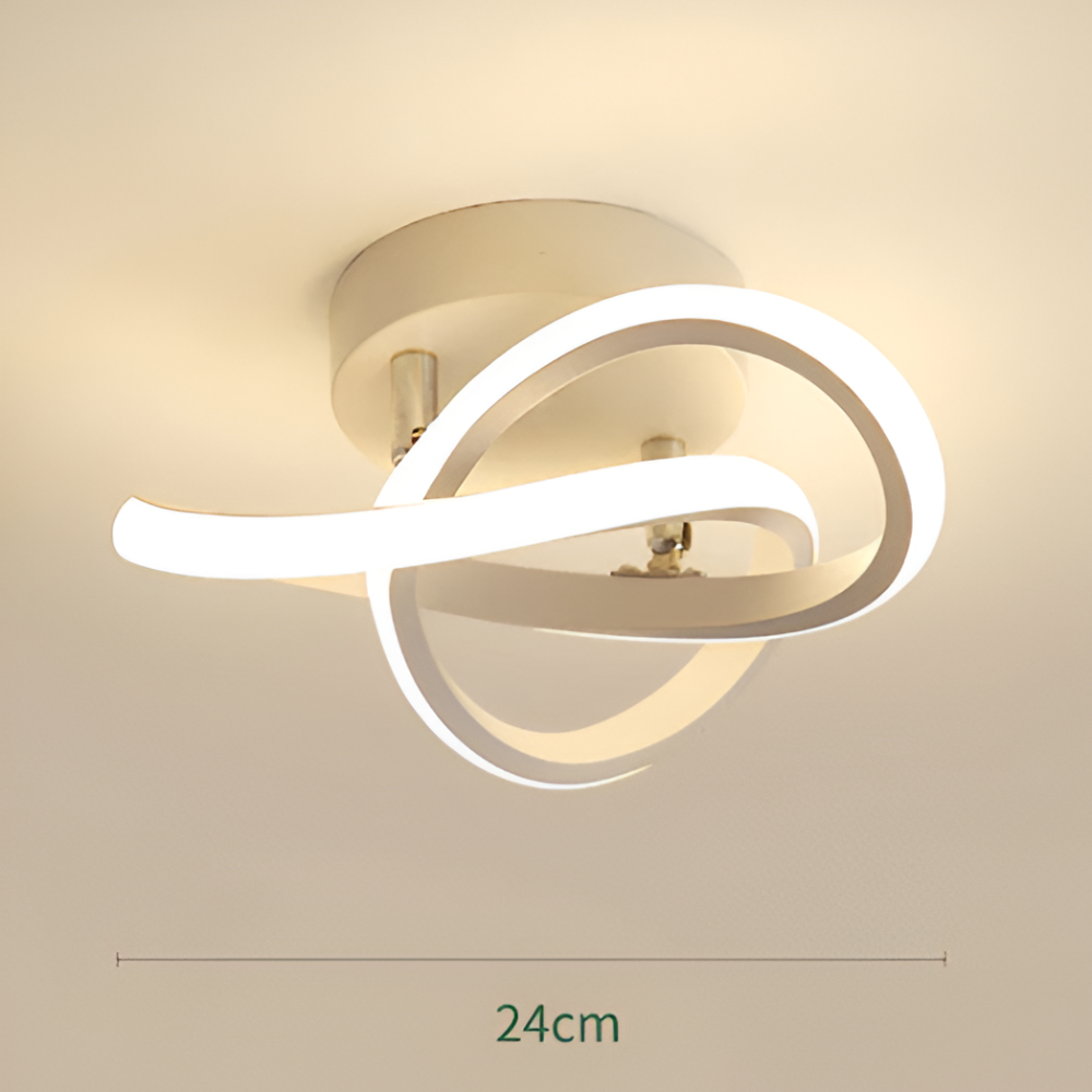 Design abstrait pour plafonnier LED moderne Ø24 cm, idéal salon ou chambre.