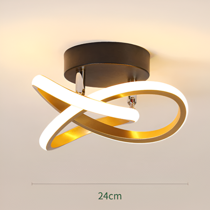 Plafonnier LED dimmable, forme abstraite, Ø24 cm, pour bureau design.