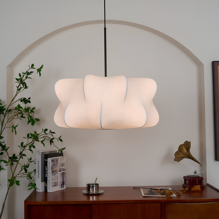 Lampe suspendue Wabi Sabi, lumière apaisante pour chambre, design élégant.