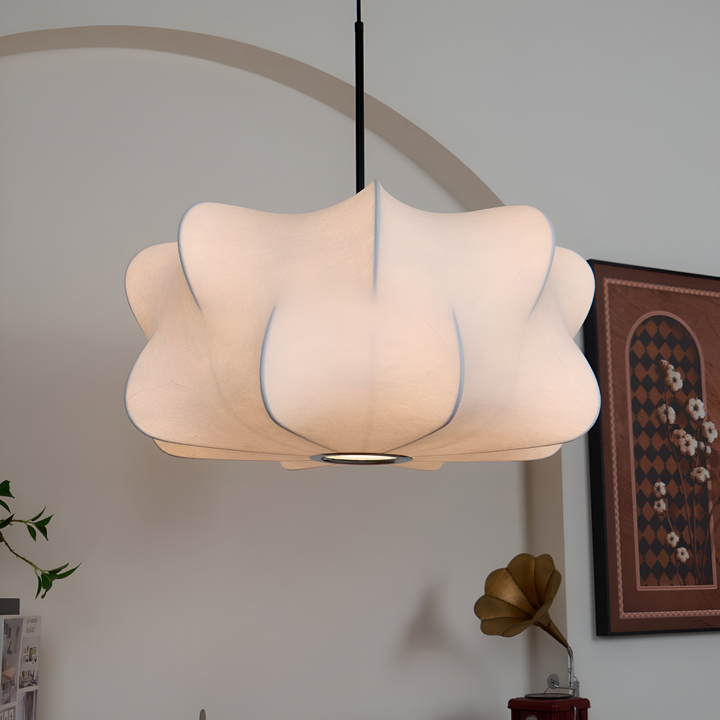Lampe suspendue style japonais Wabi Sabi, éclairage serein pour la chambre.