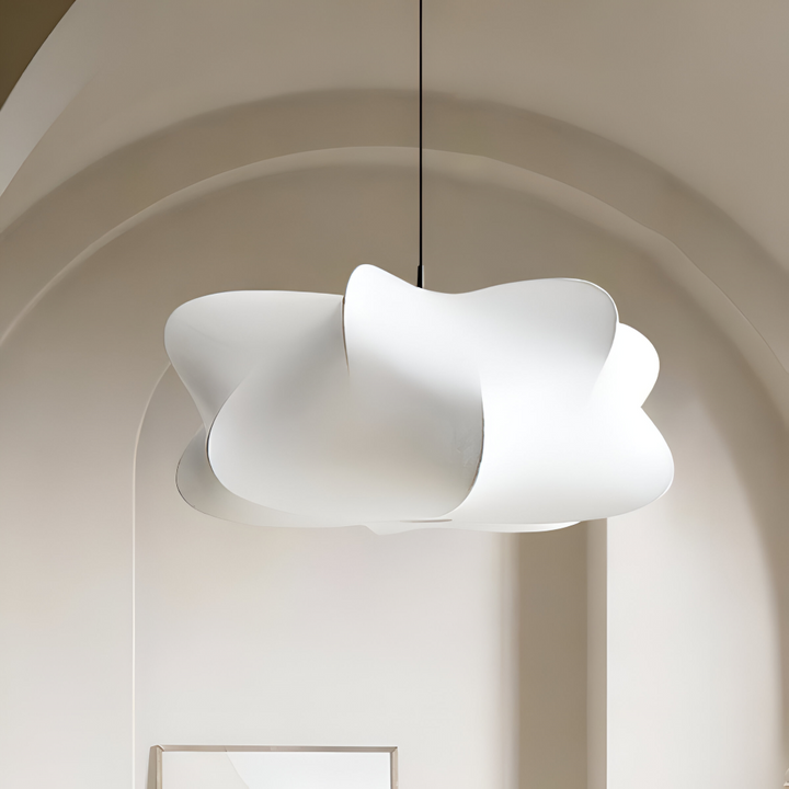 Plafonnier design Wabi Sabi, lumière douce compatible LED, décoration intérieure.
