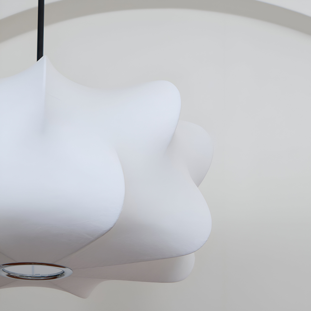 Lampe suspendue élégante Wabi Sabi, éclairage serein pour tout espace de vie.