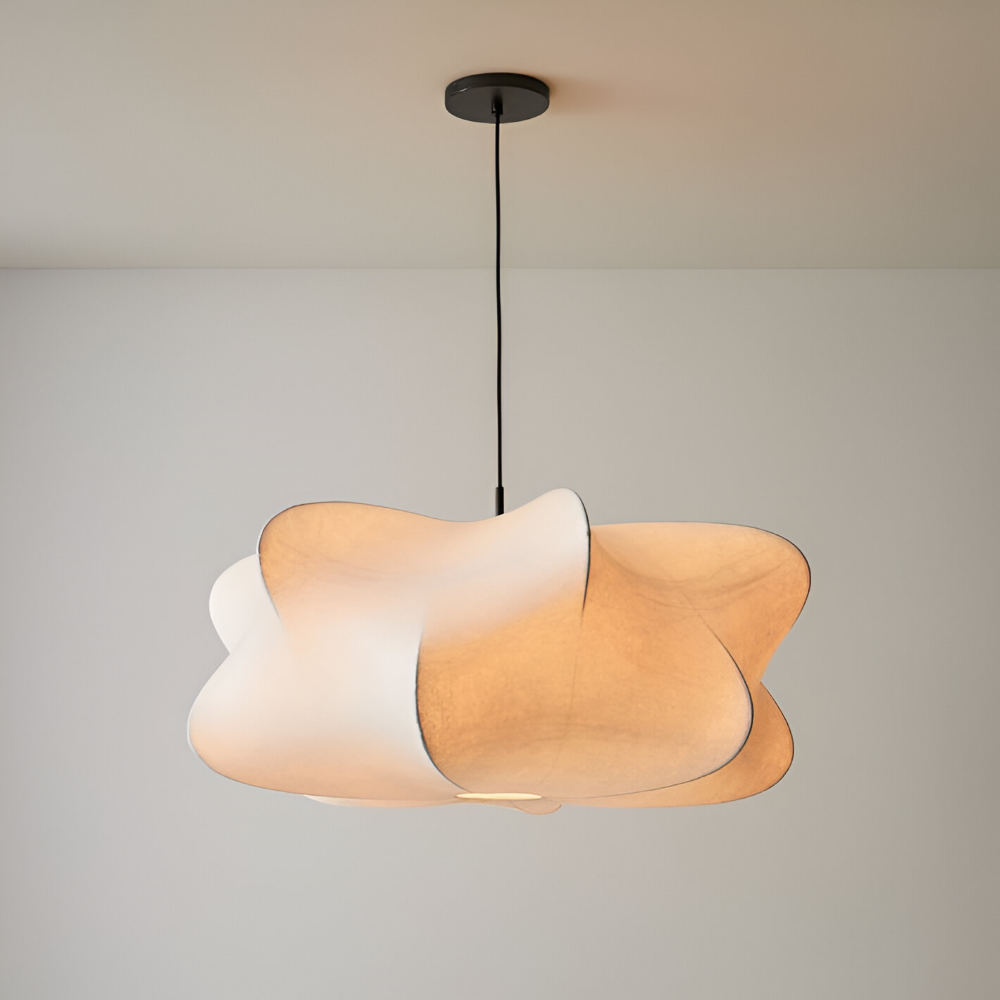 Luminaire suspendu style cocon, moderne, lumière zen compatible LED.