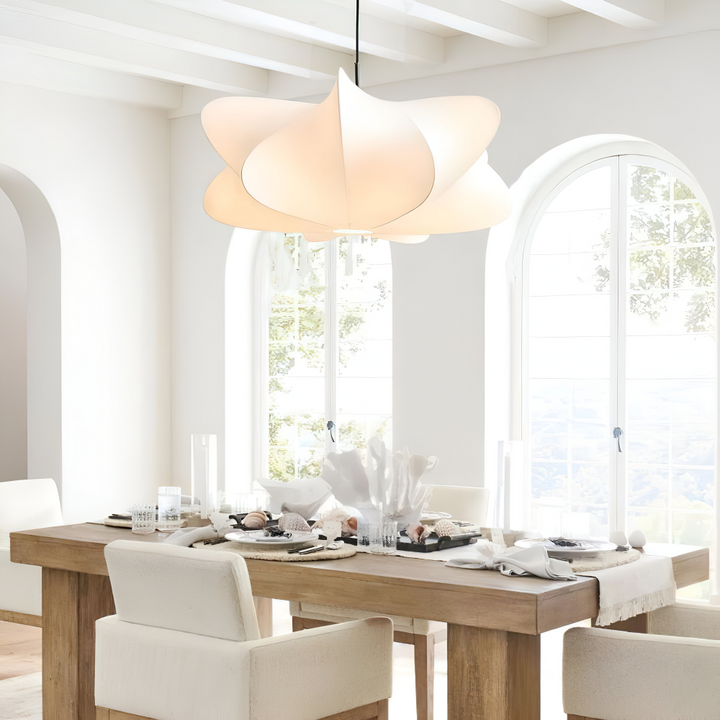 Luminaire suspendu Wabi Sabi, lumière douce pour salle à manger, style japonais.
