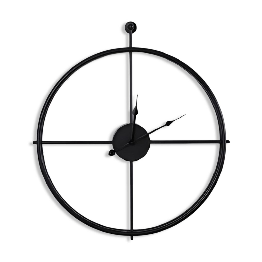 Horloge murale moderne, grand format, design artistique et élégant pour un impact visuel dans le salon.
