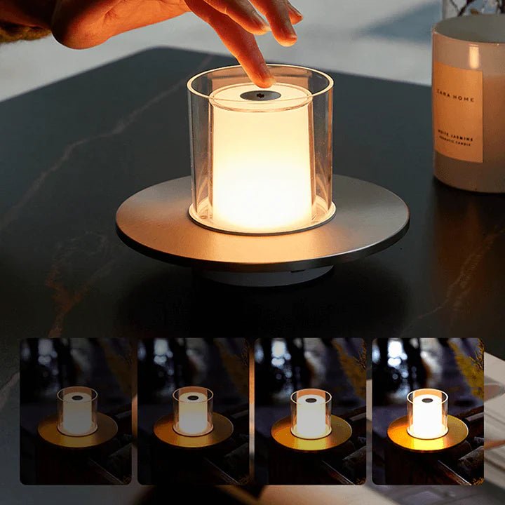 Lampe LED bougie USB avec éclairage d'ambiance modulable. Sûre, économique, et moderne pour toutes les pièces.