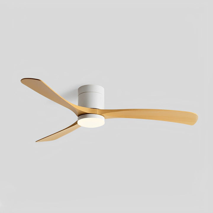 Ventilateur de plafond LED blanc, silencieux et économe en énergie, parfait pour un confort toute l'année.