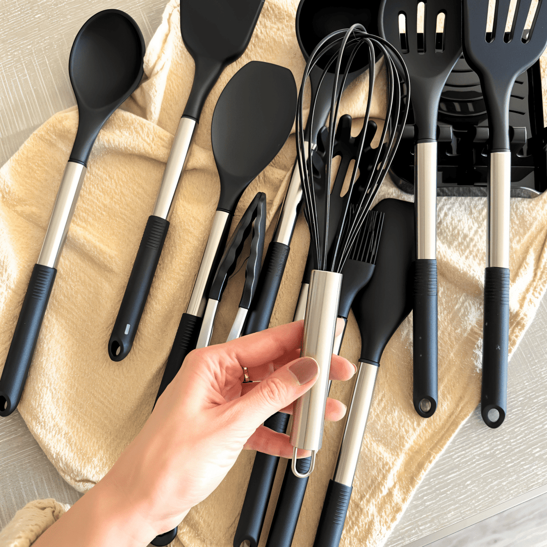 Collection premium d'ustensiles modernes pour cuisiner et pâtisser avec style et efficacité.