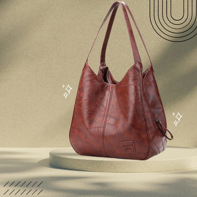 Sac à épaule quotidien en cuir, parfait pour femmes actives et stylées.