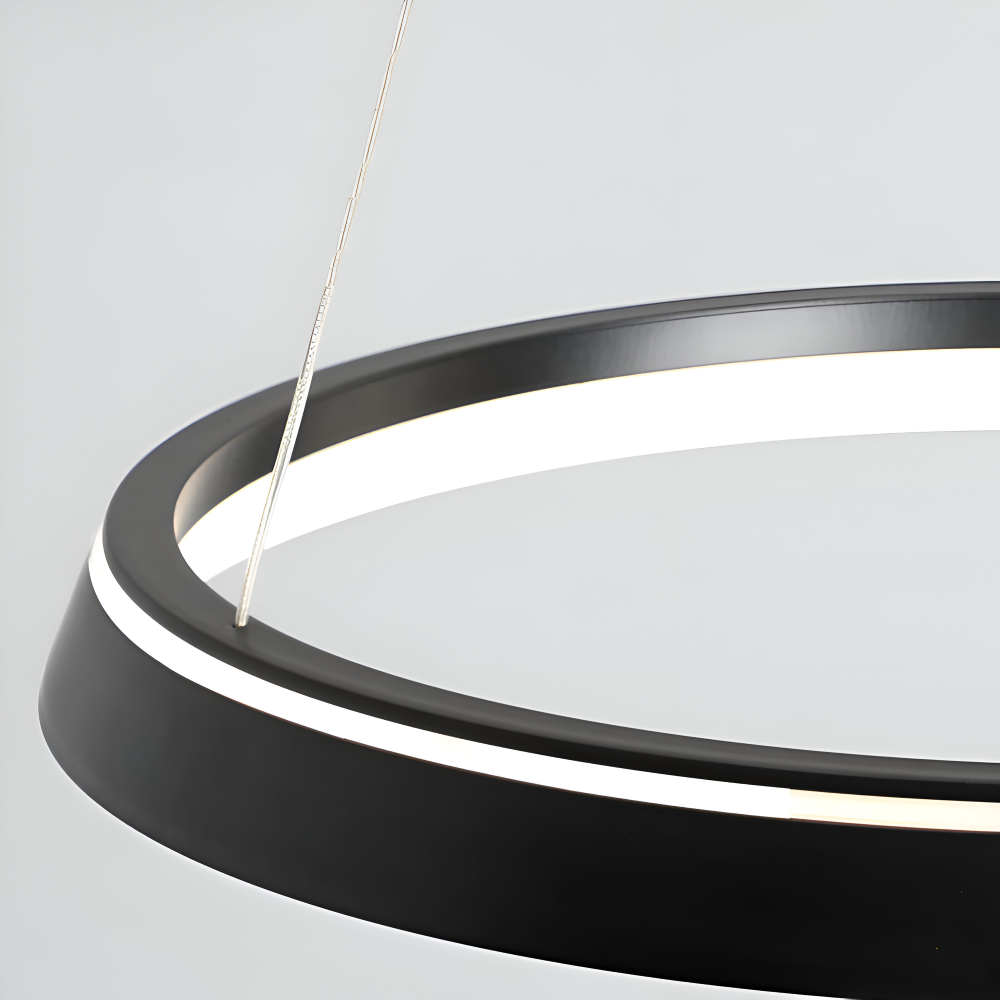 Plafonnier LED CircuGlow, noir, design moderne, éclairage puissant et économique pour tout espace.