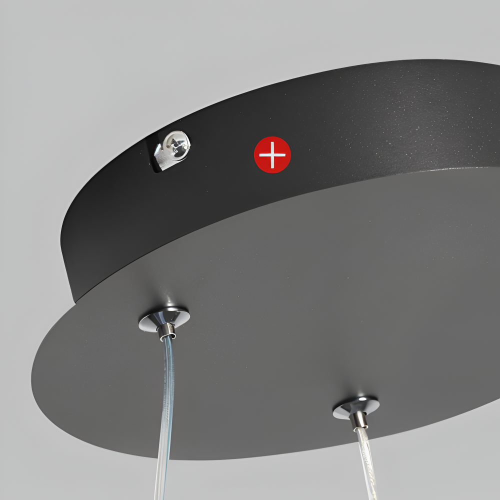 Pendentif LED rond, blanc, parfait pour un intérieur contemporain, lumière dimmable et douce.