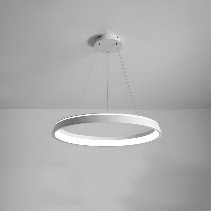 Luminaire suspendu LED CircuGlow, dimmable, pour salle à manger, style minimaliste et fonctionnel.