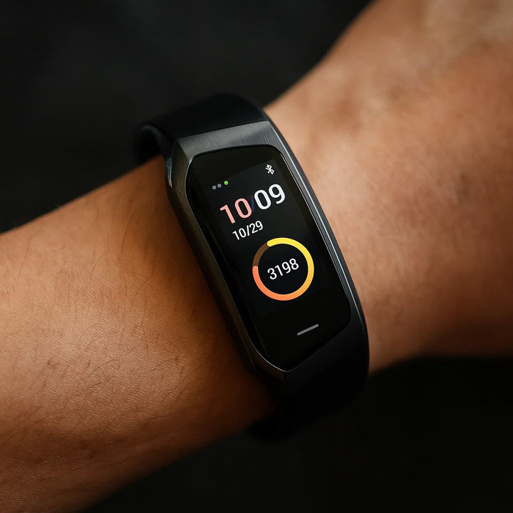 Montre connectée sport pour femme, étanche IP67, suivi précis fréquence cardiaque, pression artérielle et activité.