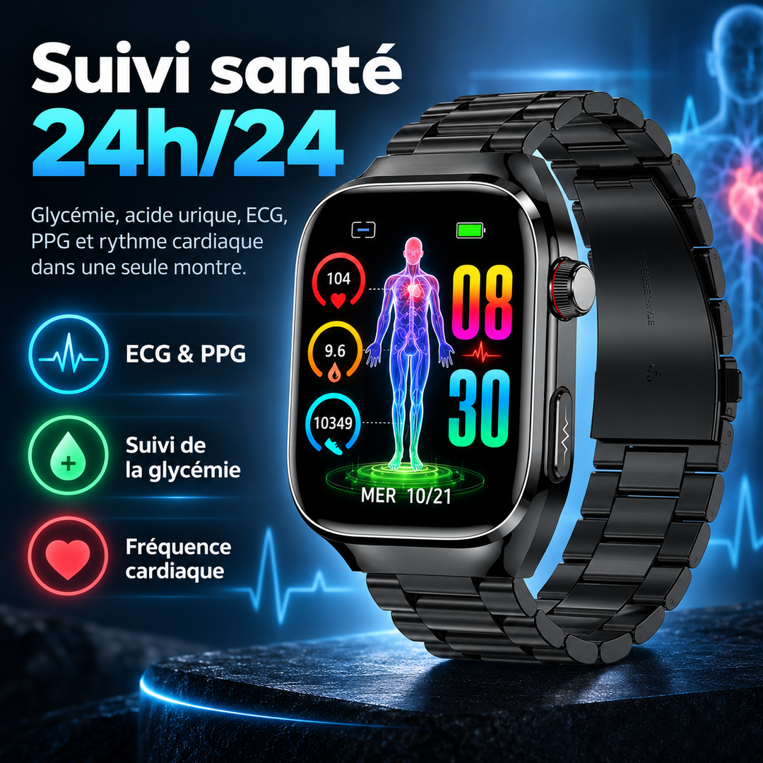 Montre AeroPulse avec appairage Bluetooth, pour synchroniser vos données d'activité et santé.