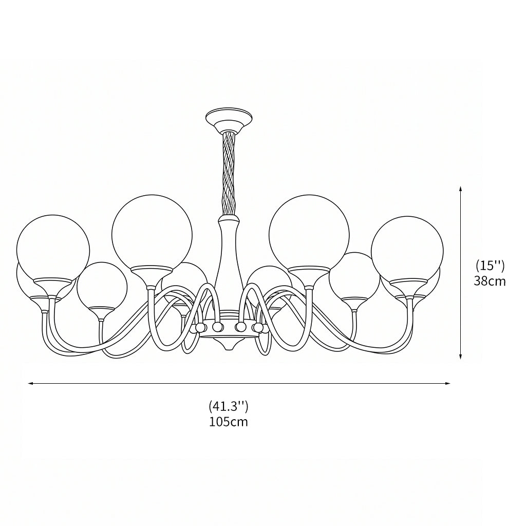 Éclairage de plafond: lustre moderne en verre soufflé et métal. Idéal pour hall, salon ou salle à manger chic.