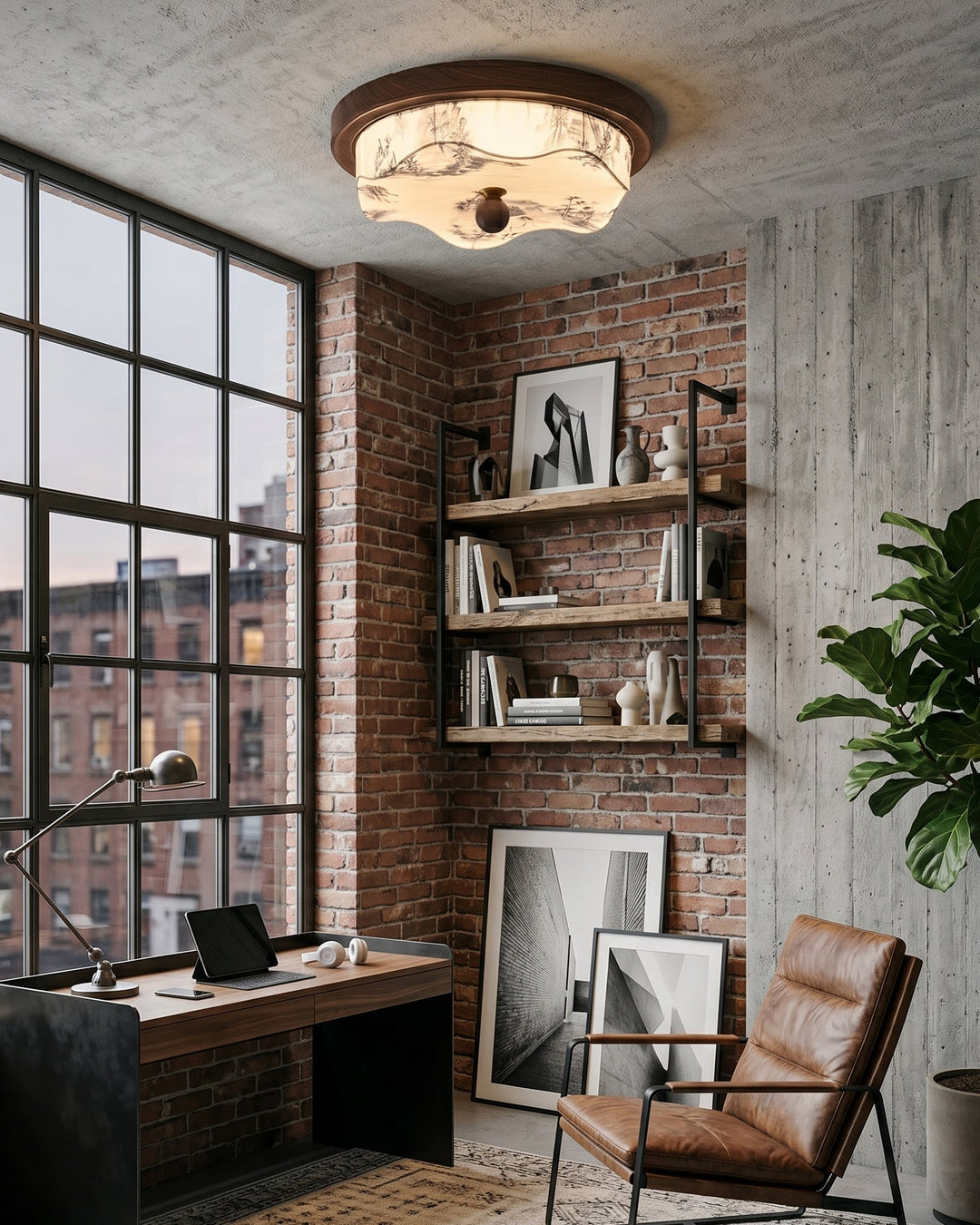 Design moderne pour ce plafonnier LED, crée une ambiance chaleureuse dans le salon ou la chambre.