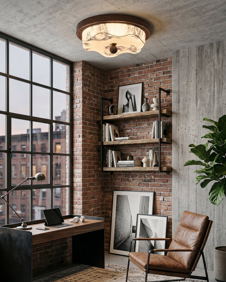 Design moderne pour ce plafonnier LED, crée une ambiance chaleureuse dans le salon ou la chambre.