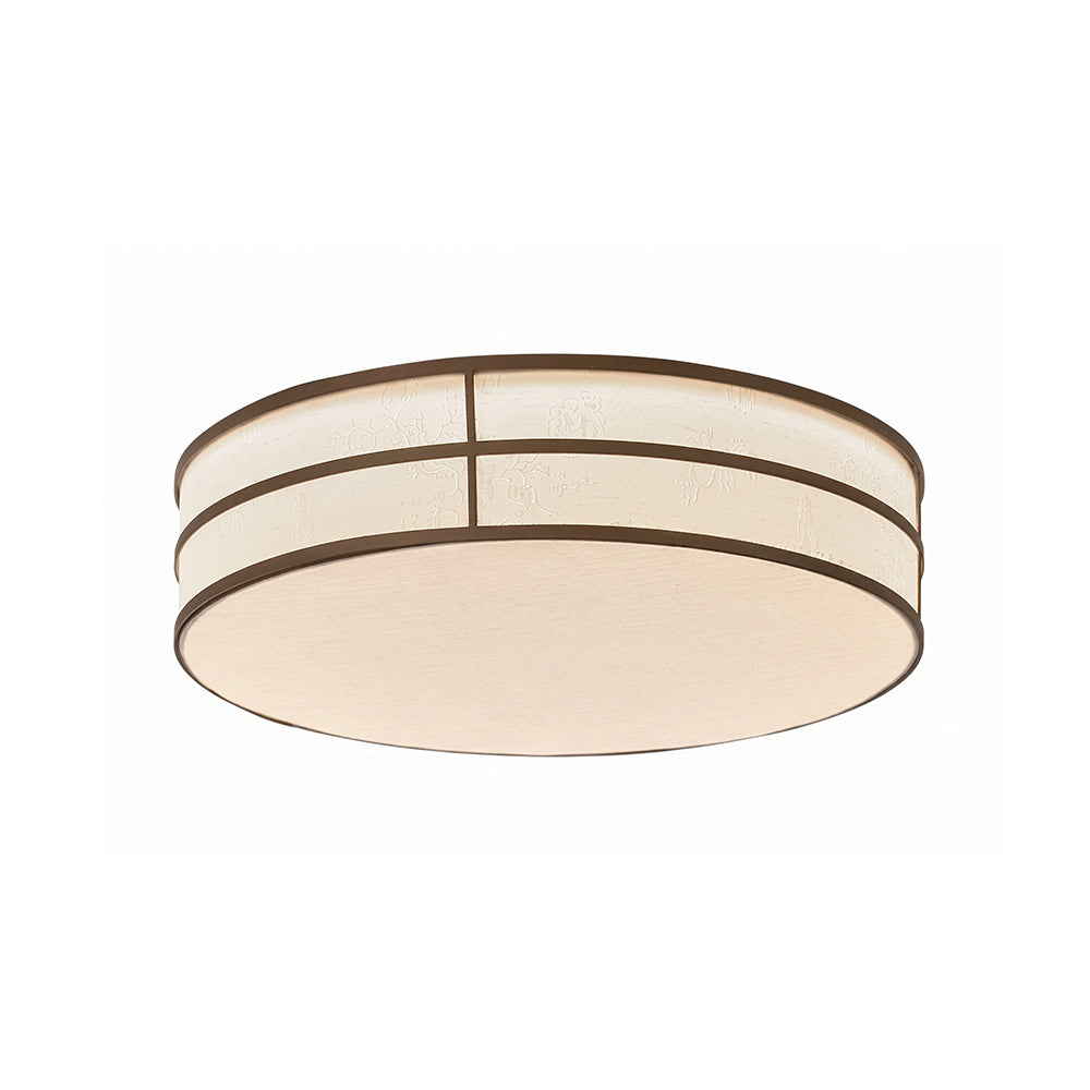 Plafonnier LED moderne et élégant pour salon, offrant un éclairage ambiant doux et chaleureux.