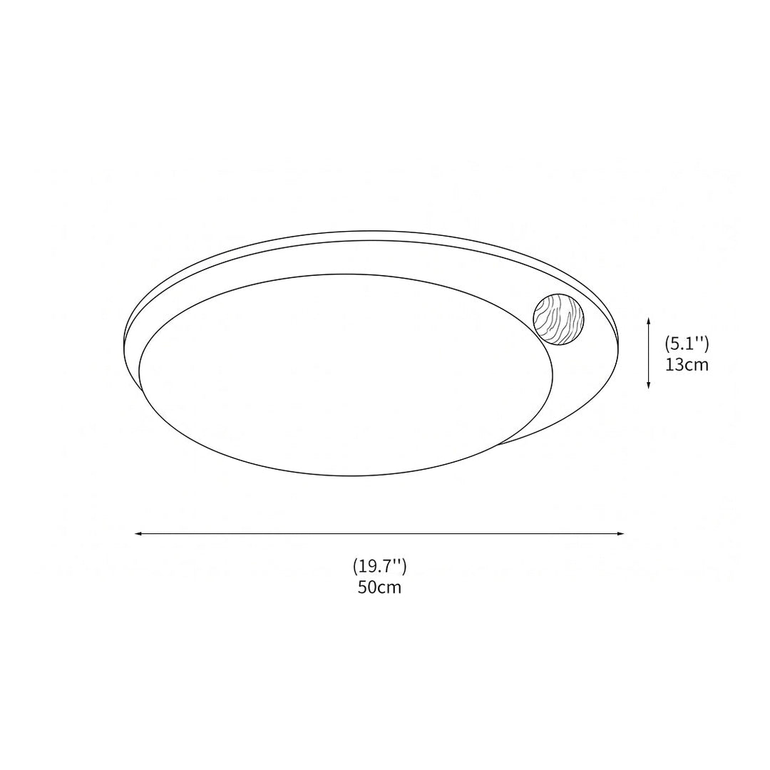 Luminaire plafond LED moderne, corps en bois, finition métal, parfait pour un éclairage subtil.
