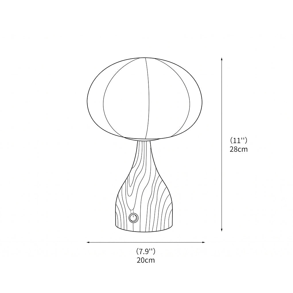 Éclairage de bureau moderne: lampe de table en verre riffé avec base en bois de noyer.