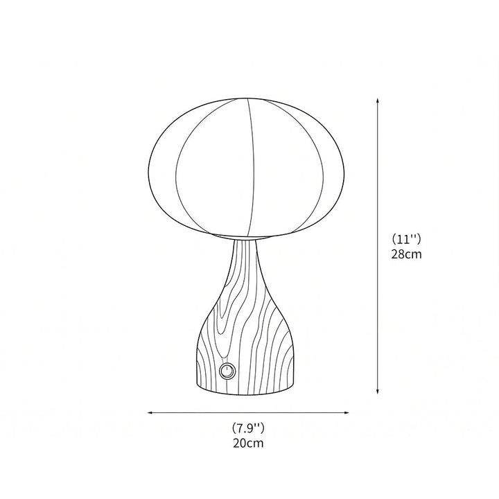Éclairage de bureau moderne: lampe de table en verre riffé avec base en bois de noyer.
