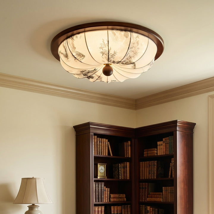 Luminaire LED de plafond, vue détaillée. Lumière douce et design discret s'intégrant à toute pièce moderne.